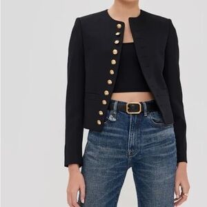 Nili Lotan NEW black wool Patti jacket blazer size S